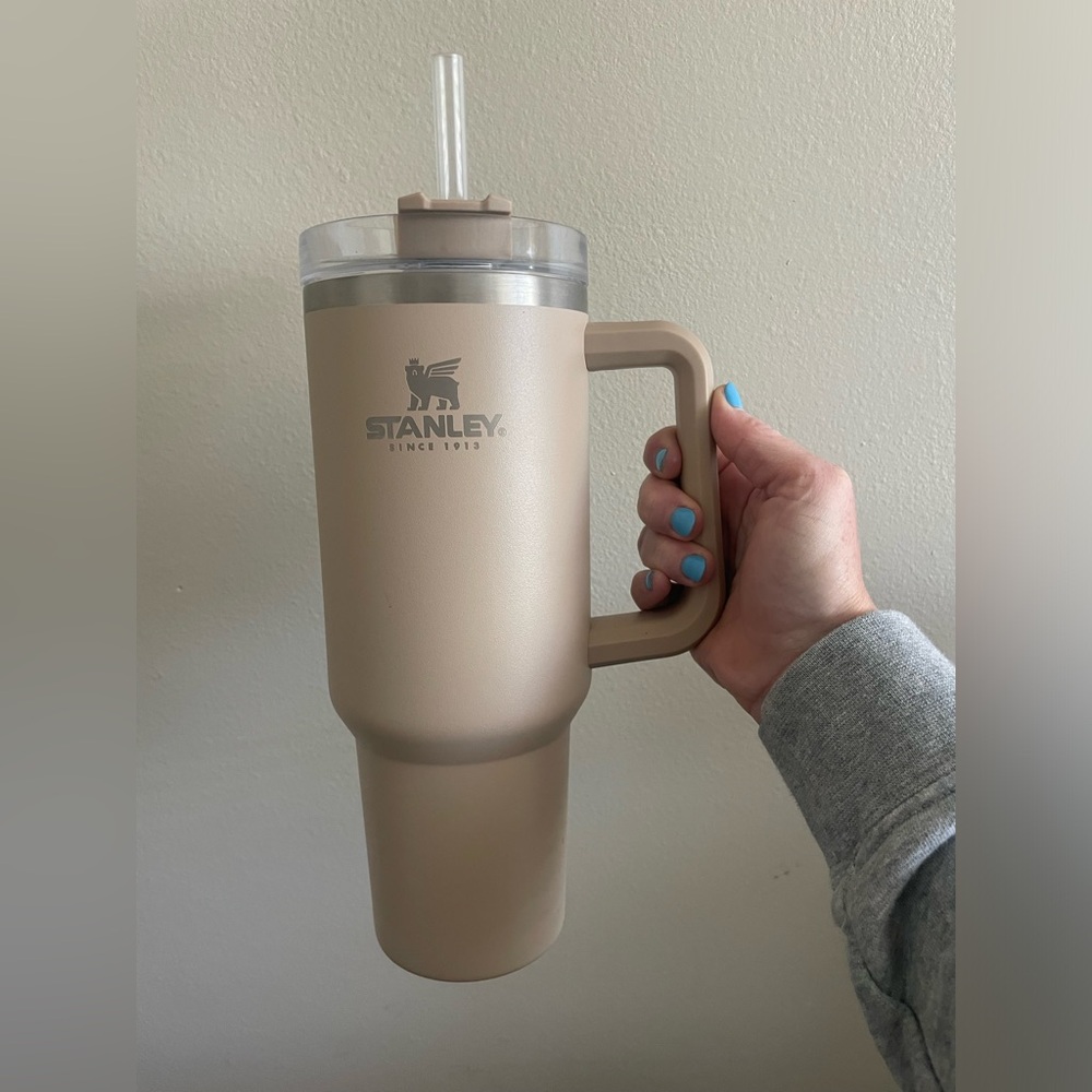 Tan Driftwood Stanley Adventure Quencher Travel Tumbler Straw Cup 40oz